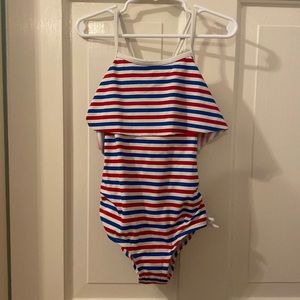 EUC hanna Andersson girls swimsuit 5 red white and blue